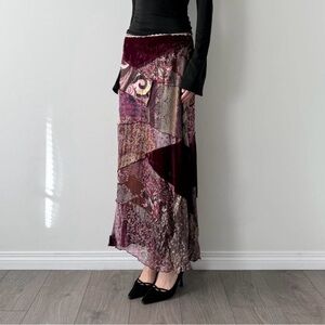 RARE 1992 Vintage Cache | Silk Patchwork Maxi Skirt